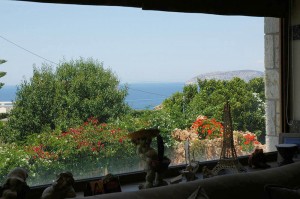 The great view to the Aegean sea from the playroom window
